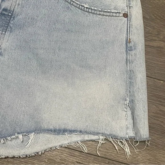 Agolde Parker Long Shorts Jinx Cut Off Hi Rise Denim Jean Light Wash Sz 32 NWT